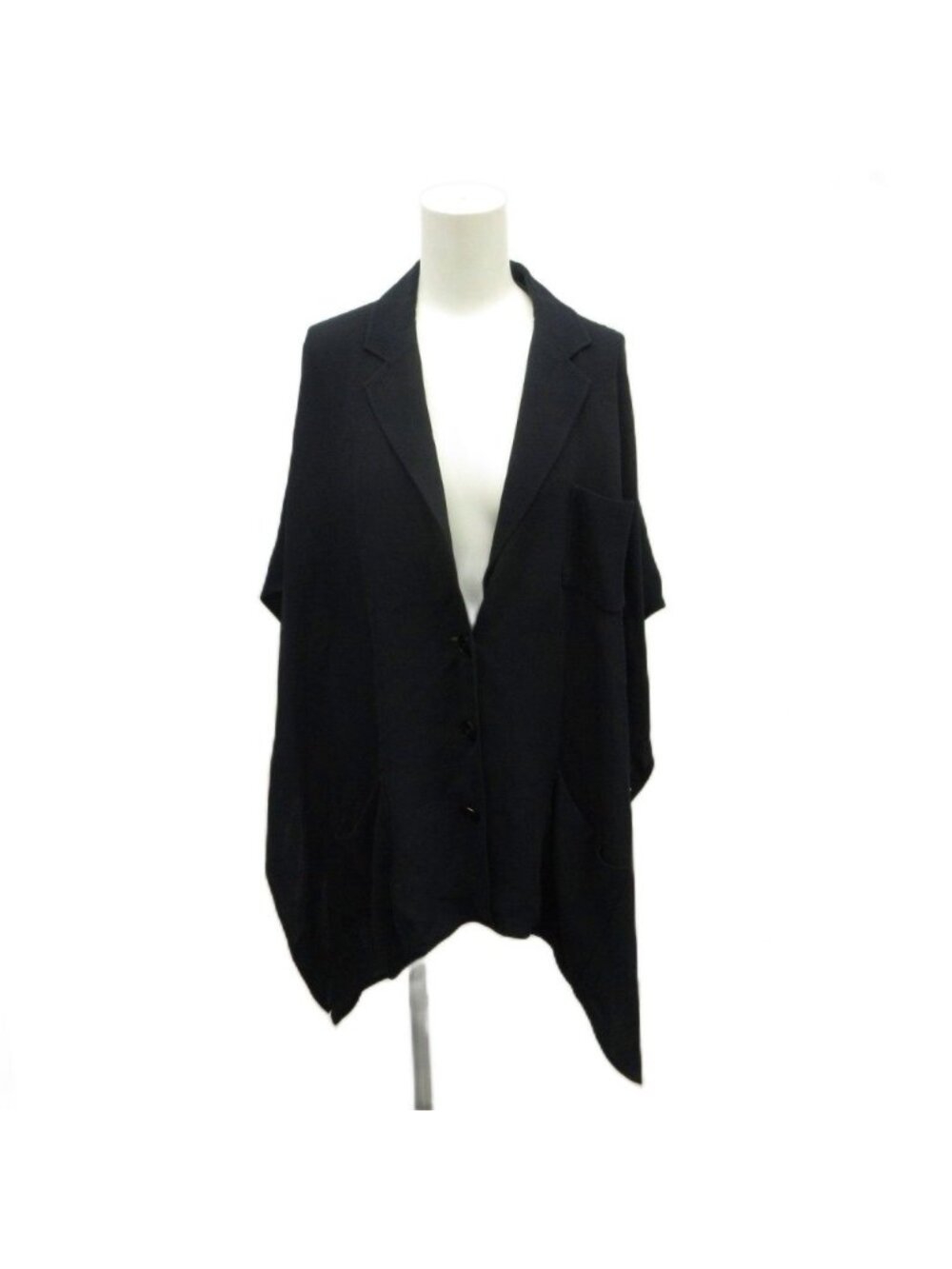 Hermes Gorchie Era Poncho Jacket Haori Cape Blouses Open Collar Short Sleeve